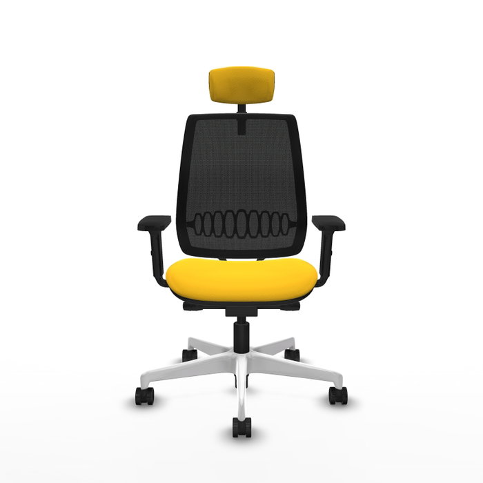 PIQUERAS Y CRESPO Alares Silla de Oficina con Malla Negra y Asiento de Similpiel Amarillo PIQUERAS Y CRESPO Alares Silla de Oficina con Malla Negra y Asiento de Similpiel Amarillo