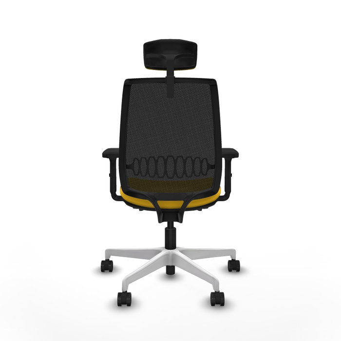 PIQUERAS Y CRESPO Alares Silla de Oficina con Malla Negra y Asiento de Similpiel Amarillo PIQUERAS Y CRESPO Alares Silla de Oficina con Malla Negra y Asiento de Similpiel Amarillo