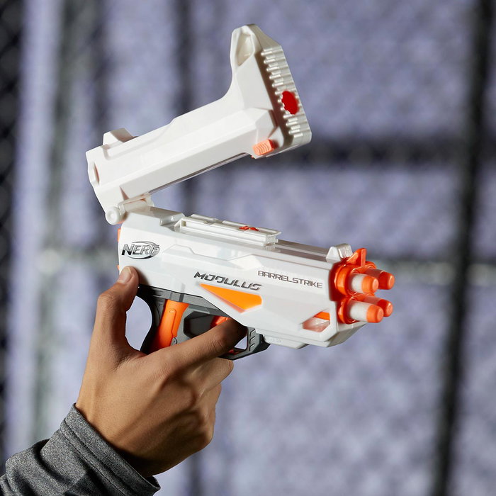 Nerf C0390 Modulus BarrelStrike Pistola Blaster Convertible Extensión de Barril para Lanzadores Modulus +8 años Nerf C0390 Modulus BarrelStrike Pistola Blaster Convertible Extensión de Barril para Lanzadores Modulus +8 años
