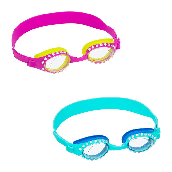 Bestway Gafas de Natación Infantil con Correa de Silicona y Antivaho - Multicolor