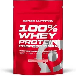 Scitec Nutrition 100% Whey Protein Professional 500 g Fresa - Suplemento proteína suero para masa muscular con aminoácidos y enzimas