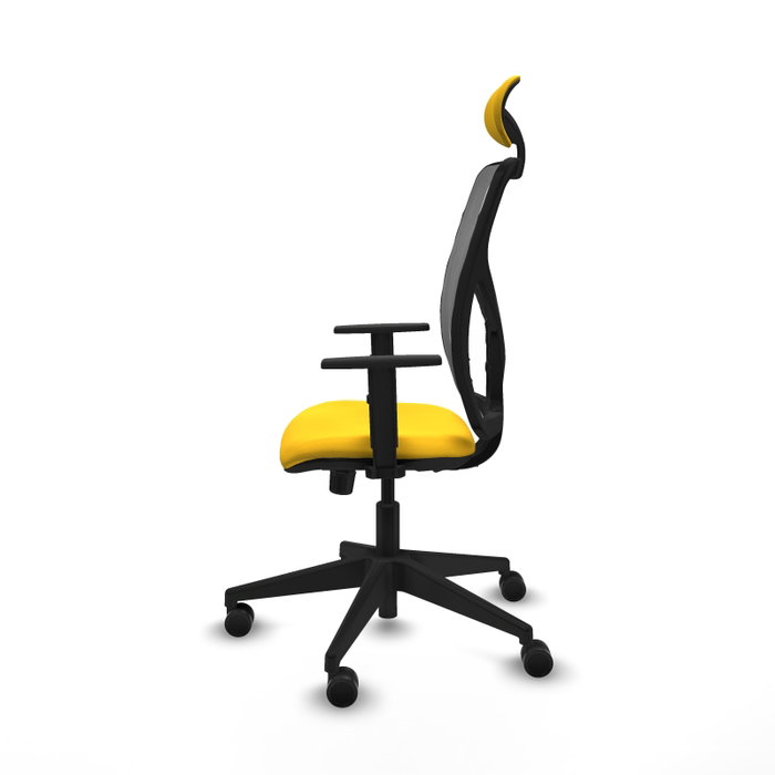 PIQUERAS Y CRESPO Silla de oficina Motilla con mecanismo Sincro, Amarillo y Gris