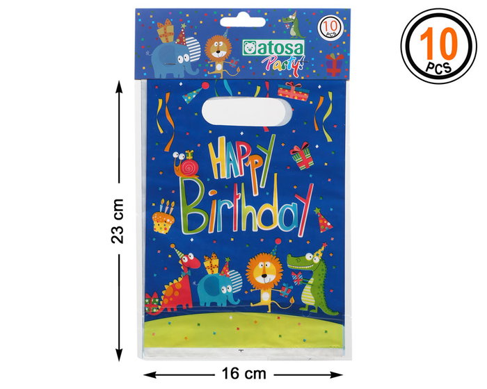 Set 10 Bolsas de Cumpleaños Animales Felices Happy Birthday Set 10 Bolsas de Cumpleaños Animales Felices Happy Birthday