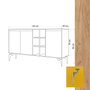 Hanah Home KAJA Consola Moderna Roble y Amarillo 140cm x 94cm x 40cm