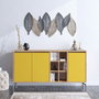 Hanah Home KAJA Consola Moderna Roble y Amarillo 140cm x 94cm x 40cm