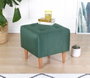 Atelier Del Sofa Puf Tomp v2 Verde Algodón y Terciopelo 43 cm Reposapiés Asiento Decorativo Hotel Estilo Bohemia Lujo