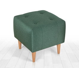 Atelier Del Sofa Puf Tomp v2 Verde Algodón y Terciopelo 43 cm Reposapiés Asiento Decorativo Hotel Estilo Bohemia Lujo