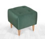 Atelier Del Sofa Puf Tomp v2 Verde Algodón y Terciopelo 43 cm Reposapiés Asiento Decorativo Hotel Estilo Bohemia Lujo