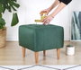 Atelier Del Sofa Puf Tomp v2 Verde Algodón y Terciopelo 43 cm Reposapiés Asiento Decorativo Hotel Estilo Bohemia Lujo