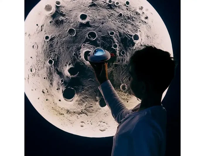 Wondee Cosmo Bubbly Altavoz Bluetooth Portátil Inalámbrico con Efectos de Luz, Diseño Nave Espacial, Sonido Potente, Luz Nocturna, Incluye 50 Pegatinas