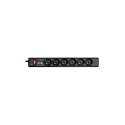Eaton PS6D Regleta Protección Sobretensiones, 6 Salidas AC Tipo F, 2500 W, 220-250 V, Negro/Blanco