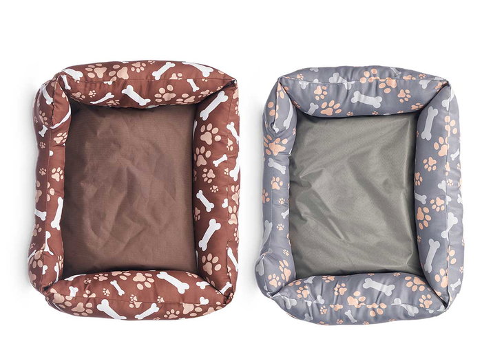 Mascow Cuna Rectangular para Mascota Hueso y Huellas Surtido Colores 58x48 cm (Set de 6)
