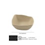 Summa Bol Io Cuadrado de Gres, Crema, 13.5x13.5x4 cm, Capacidad 26 cl (Set de 12)
