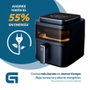 Grunkel Freidora por aire sin aceite Light Fryer 1400W Capacidad 6L Black