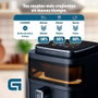 Grunkel Freidora por aire sin aceite Light Fryer 1400W Capacidad 6L Black