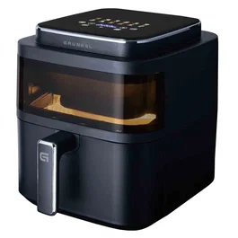 Grunkel BLACKLIGHTFRYER Freidora de Aire Caliente sin Aceite, 6L, 1400W, 12 Programas, Control Táctil Digital, Negro