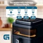 Grunkel BLACKLIGHTFRYER Freidora de Aire Caliente sin Aceite, 6L, 1400W, 12 Programas, Control Táctil Digital, Negro