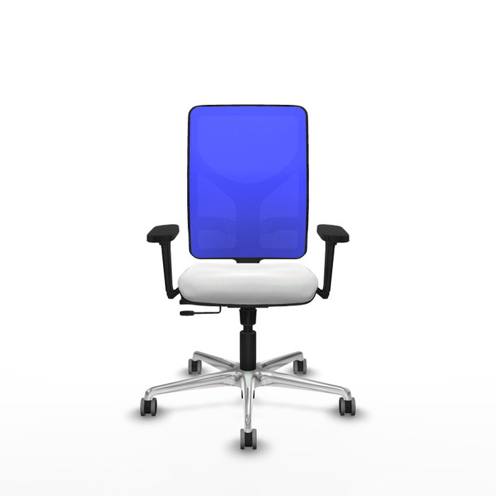 PIQUERAS Y CRESPO Silla de oficina Motilla con mecanismo Sincro/Traslack, Tela Blanca y Malla Azul PIQUERAS Y CRESPO Silla de oficina Motilla con mecanismo Sincro/Traslack, Tela Blanca y Malla Azul