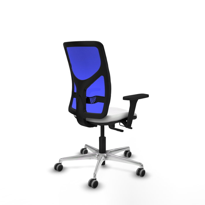 PIQUERAS Y CRESPO Silla de oficina Motilla con mecanismo Sincro/Traslack, Tela Blanca y Malla Azul PIQUERAS Y CRESPO Silla de oficina Motilla con mecanismo Sincro/Traslack, Tela Blanca y Malla Azul