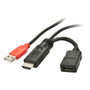 Lindy Adaptador gráfico HDMI macho a USB tipo A 41080, 0,15 m, Negro/Rojo