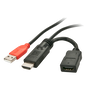 Lindy Adaptador gráfico HDMI macho a USB tipo A 41080, 0,15 m, Negro/Rojo