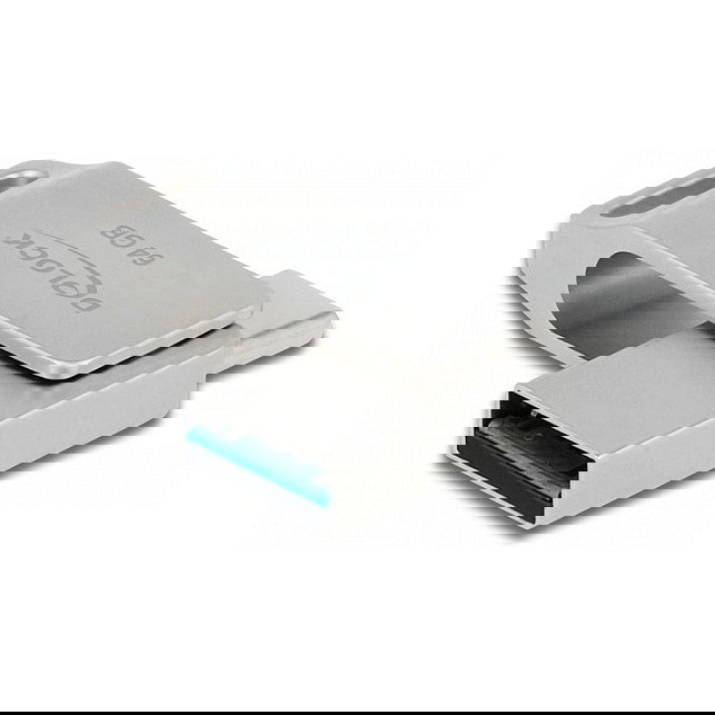 DeLOCK USB 3.2 Gen 1 (5 Gbps) - Lápiz de memoria 64GB USB-C + USB-A, carcasa metálica plateada, velocidad 100 MB/s, giratorio, plug and play DeLOCK USB 3.2 Gen 1 (5 Gbps) - Lápiz de memoria 64GB USB-C + USB-A, carcasa metálica plateada, velocidad 100 MB/s, giratorio, plug and play