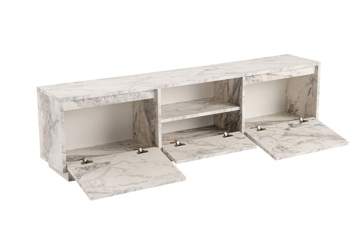 Vanguard Fressia Marble Soporte de TV Elegante Color Mármol Freesia 160cm Ancho