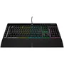 Corsair K55 RGB PRO Teclado Gaming USB Alámbrico con Retroiluminación RGB, QWERTY Español, Negro, Completo (100%) con Reposamuñecas Extraíble