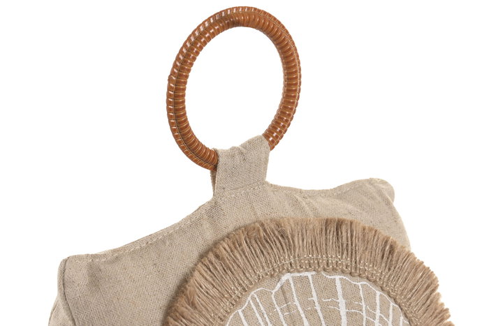 DKD Home Decor Sujetapuertas de Yute y Algodón con Concha, Surtido de 3 Unidades