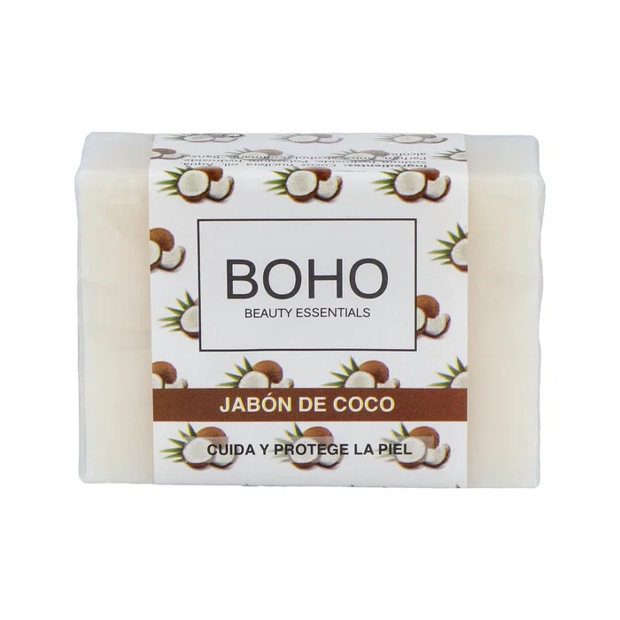 BOHO Jabón de Pastilla de Coco para Piel Hidratada, 100g - Con Glicerina y Aceite de Coco BOHO Jabón de Pastilla de Coco para Piel Hidratada, 100g - Con Glicerina y Aceite de Coco