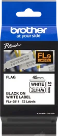 Brother FLe-2511 Etiqueta de bandera 21 x 45mm Negro sobre blanco