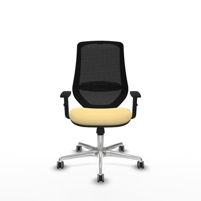 PIQUERAS Y CRESPO Silla de oficina Mardos con mecanismo Sincro, Crema y Negro
