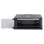 Digitus Bastidor de Pared de Red 19 Pulgadas (483 mm), 4U, Capacidad 60 kg, Gestión de Cables, Negro - Conjunto SOHO Pro con 540 x 400 mm (Ancho x Fondo), Bloqueo, Rieles de Rack
