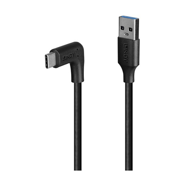 Lindy Cable USB 3.2 de 1,5m Tipo A a C con ángulo de 90°