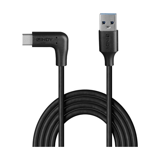 Lindy Cable USB 3.2 de 1,5m Tipo A a C con ángulo de 90°