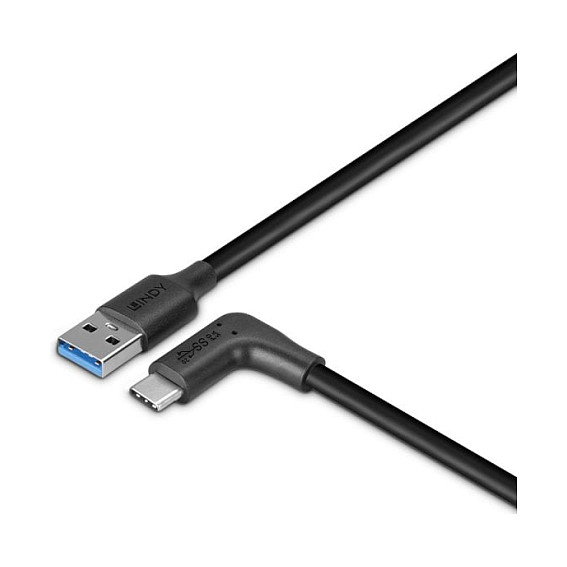 Lindy Cable USB 3.2 de 1,5m Tipo A a C con ángulo de 90°
