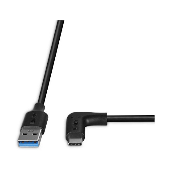 Lindy Cable USB 3.2 de 1,5m Tipo A a C con ángulo de 90°