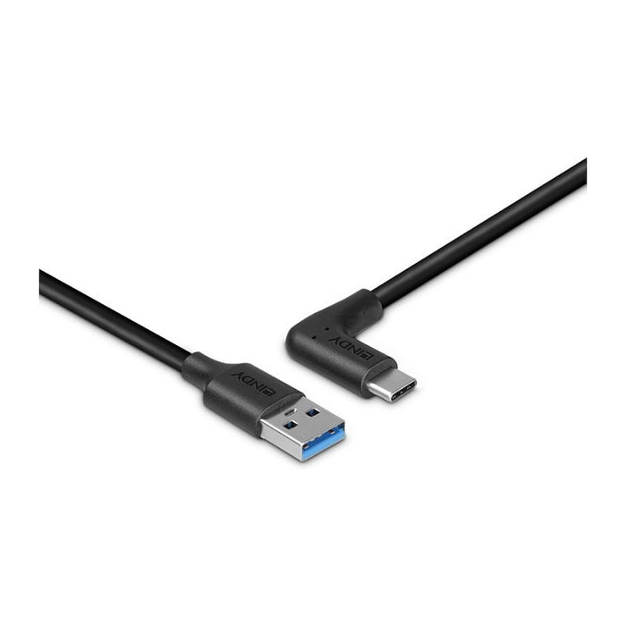 Lindy Cable USB 3.2 de 1,5m Tipo A a C con ángulo de 90°