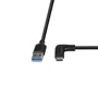 Lindy 32014 Cable USB 3.2 Gen 2 USB A Macho Derecho a USB C Macho Angular de 90°, 1.5 m, Negro, 10 Gbit/s, 15W