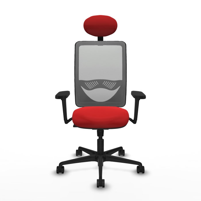 PIQUERAS Y CRESPO Silla de oficina Zulema Rojo y Gris con mecanismo Sincro PIQUERAS Y CRESPO Silla de oficina Zulema Rojo y Gris con mecanismo Sincro