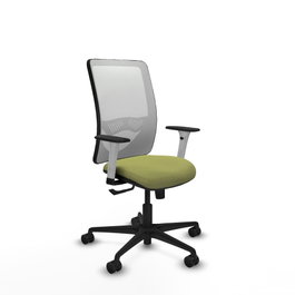 PIQUERAS Y CRESPO Silla de oficina Zulema con mecanismo Sincro, verde oliva y blanco