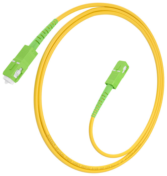 Aisens Latiguillo de Fibra Óptica G.657A2 3.0 9/125 SMF Simplex SC/APC-SC/APC Amarillo 2.0m