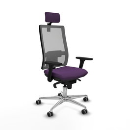 PIQUERAS Y CRESPO Silla de oficina Horna con mecanismo Sincro, Morado y Gris