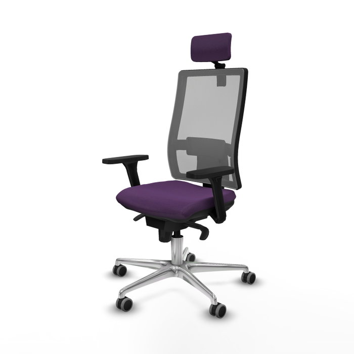 PIQUERAS Y CRESPO Silla de oficina Horna con mecanismo Sincro, Morado y Gris