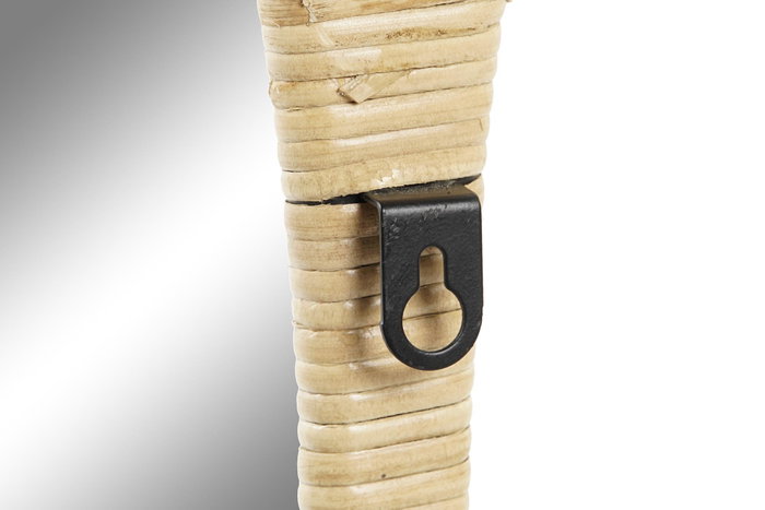 DKD Home Decor Espejo de Ratán Abanico Marrón Natural 52x72 cm DKD Home Decor Espejo de Ratán Abanico Marrón Natural 52x72 cm