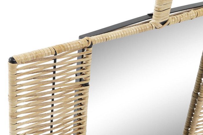 DKD Home Decor Espejo de Ratán Abanico Marrón Natural 52x72 cm DKD Home Decor Espejo de Ratán Abanico Marrón Natural 52x72 cm
