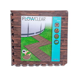 Bestway Suelo de Piscina Foam Estilo Madera Retráctil de 12 Piezas 50x50 cm