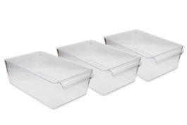 Hermia 727 Set Organizador de Nevera Transparente de Plástico Libre de BPA para Frigorífico - 3 Piezas