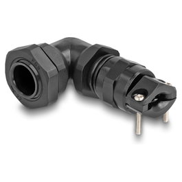 DeLOCK Prensaestopas con alivio de tensión y protección contra la flexión 90° PG9 Negro