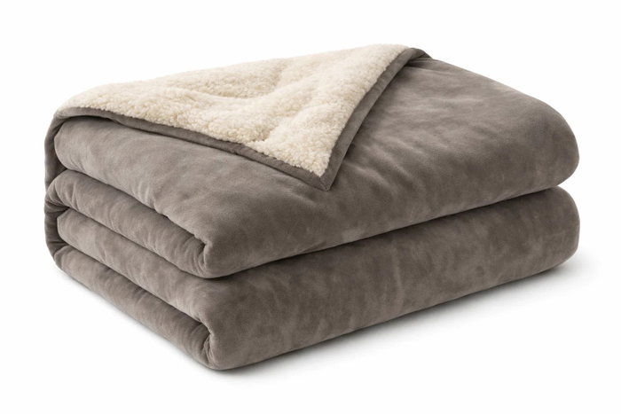 DKD Home Decor Manta de Franela Gris Claro 160x220 cm DKD Home Decor Manta de Franela Gris Claro 160x220 cm